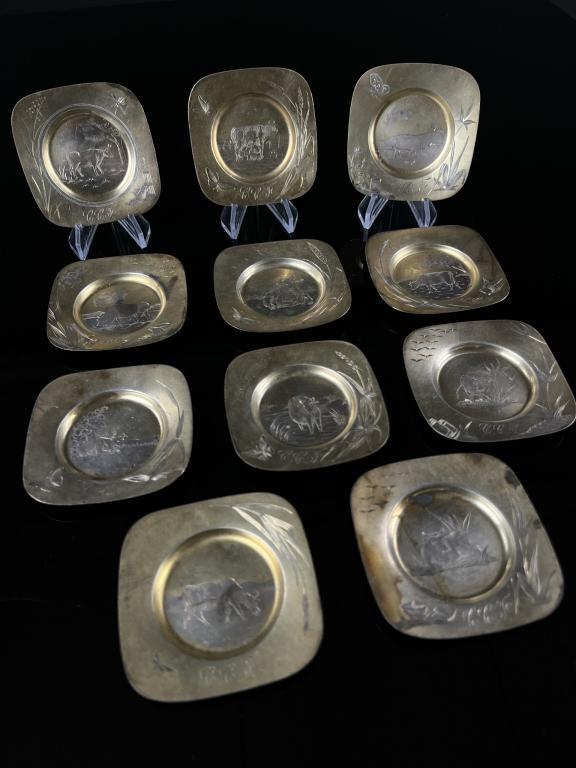 1881 Gorham Sterling Cow Butter Dishes (1 of 9)