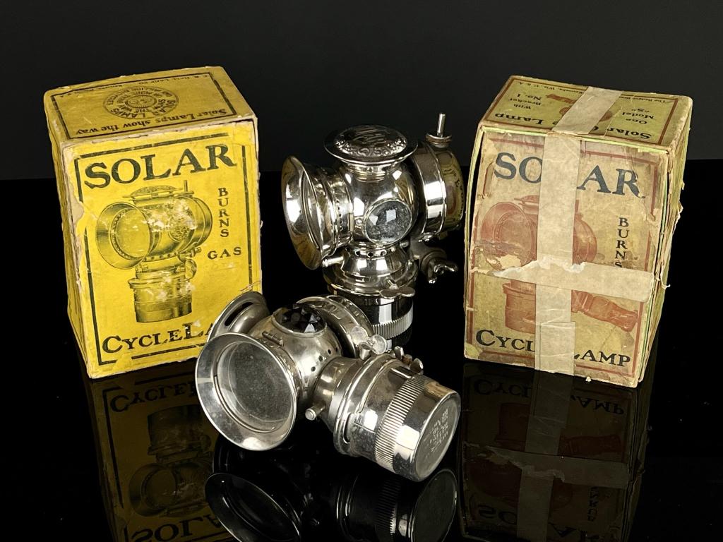 N.O.S 1917 Solar Bicycle Motorcycle Lights (1 of 6)