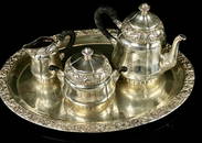 Bruckmann & Sohne Aesthetic Silver Tea Set 79 Ozt German Bruckmann & Sohne (1805-1973) .800 Silver