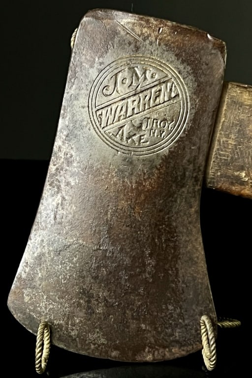 Antique Embossed Axe J.M. Warren Troy NY (1 of 4)
