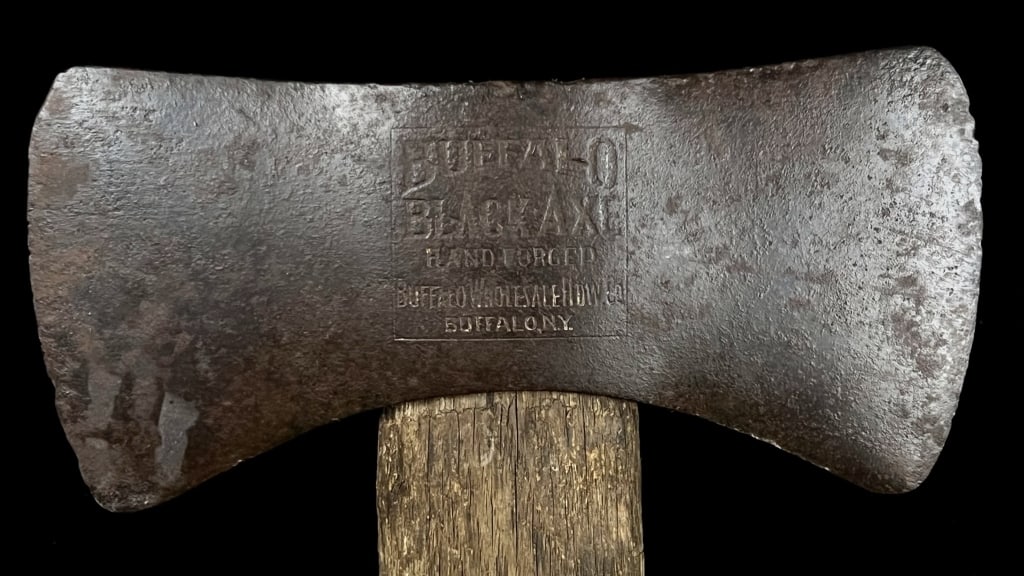 Antique Buffalo Black Axe Embossed Double Bit (1 of 5)