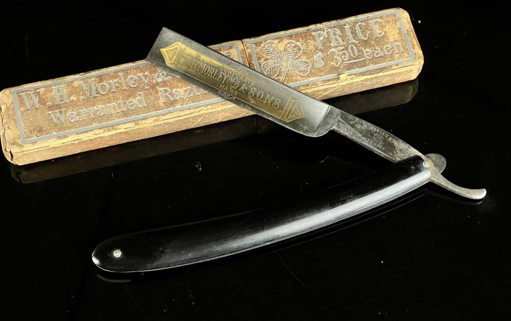 H. Morley And Sons Etched Blade Straight Razor Auction
