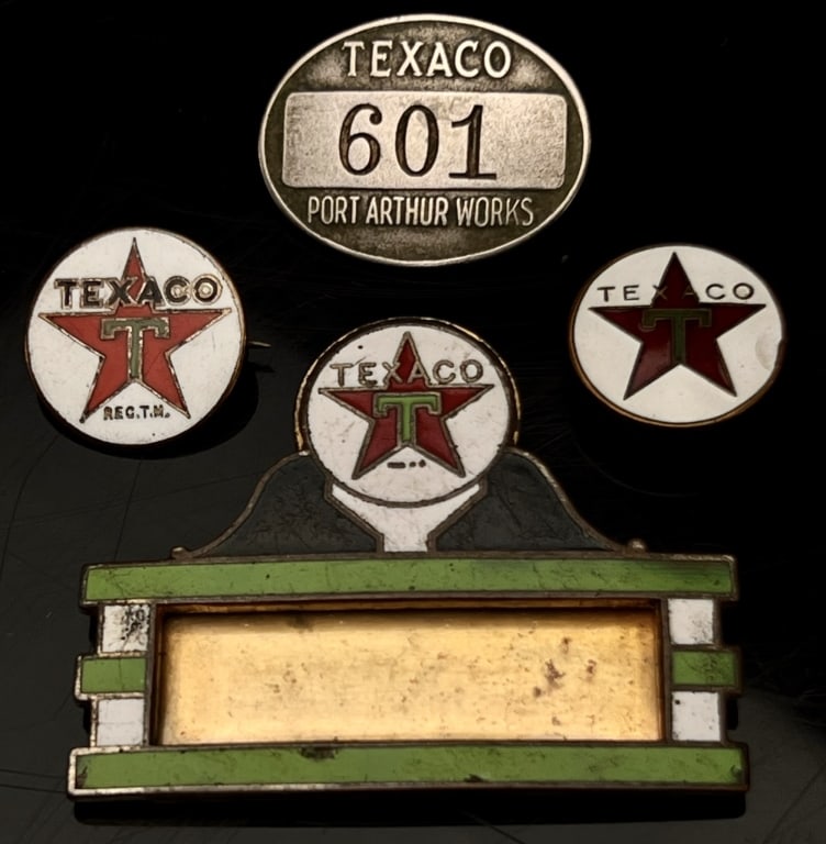 1930's Texaco Porcelain Employee Badges (1 of 6)