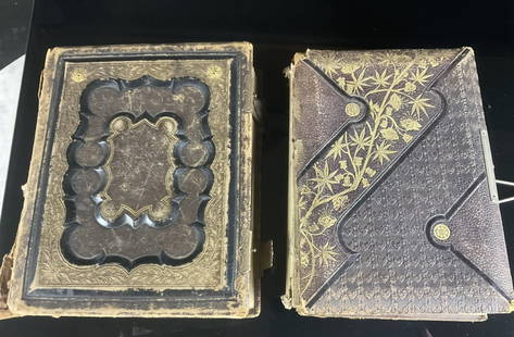 2 Small photo albums- Tin Types & Carte De Visite: condition shown in photos