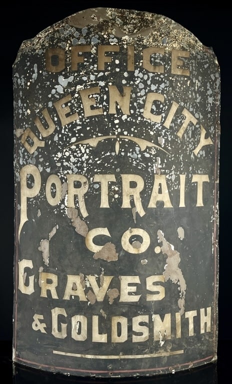 1880's Curved Tin Photography Goldsmith Trade Sign (1 of 10)