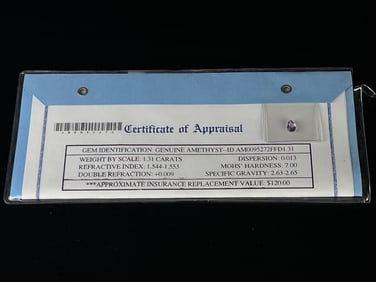 Certified Amethyst 1.31 Carat w/ Papers