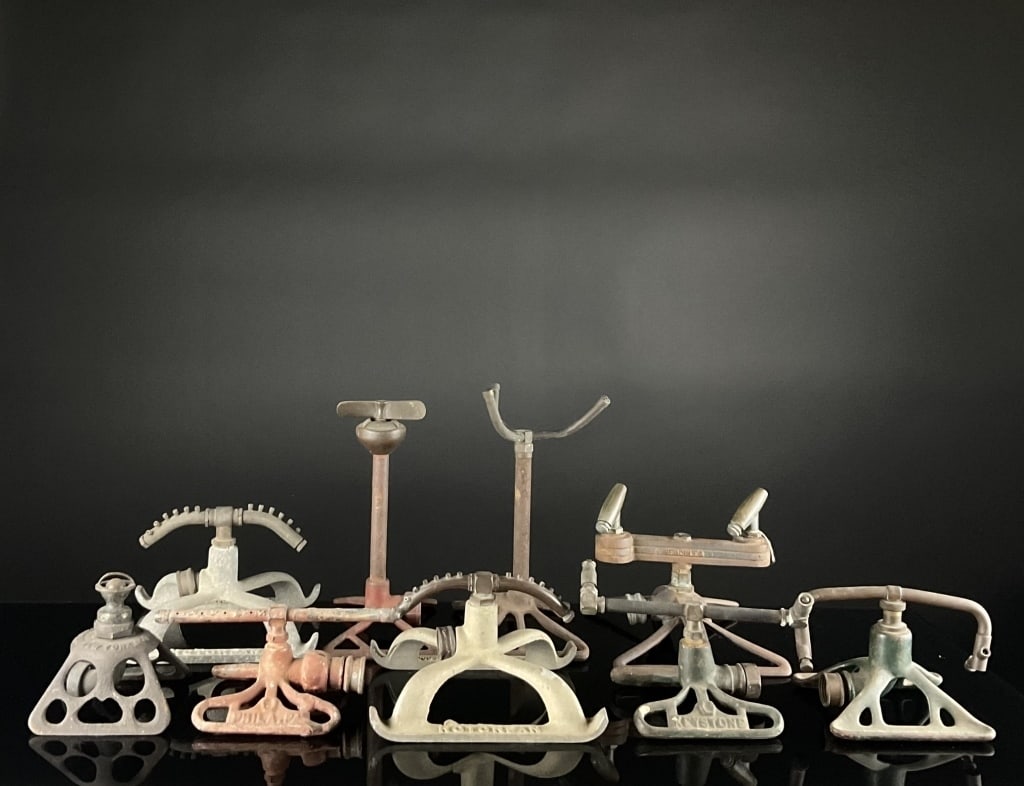 9 Antique Sprinkler Lot, Cast Iron Various Makers (1 of 8)