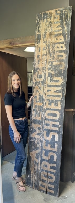 1890's A. Metzger Horseshoeing Wood Trade Sign (1 of 7)