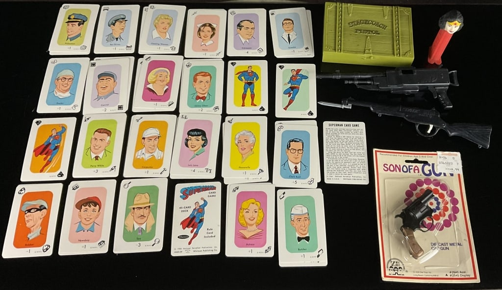 Toy & card game lot superman play guns (1 of 5)