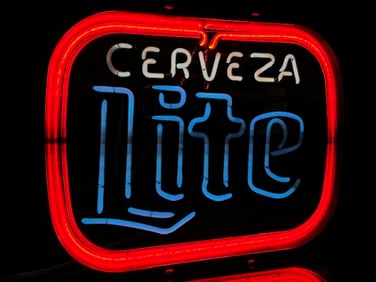 CERVEZA LIGHT NEON SIGN; WORKING!