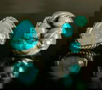 (2) Turquoise Navajo Rings 8 1/2 & 9