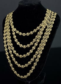 Antique Victorian Brass Necklace