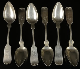c.1845 J. Hollister Hartford CT Coin Silver Spoons