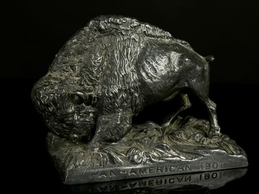 1901 Pan American Figural Buffalo Bronzed Spelter