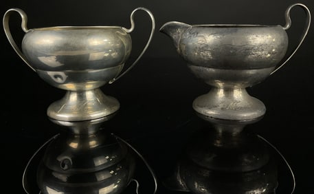 Art Deco Wallace Sterling Silver Cream & Sugar