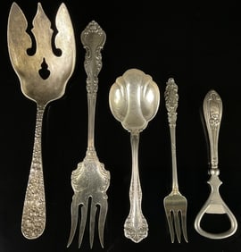 Floral & Scroll Design Sterling Serving Pieces