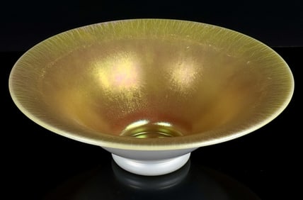 SIGNED Frederick Carder Steuben Gold Aurene Bowl