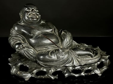 Carved Hardwod Chinese Buddah