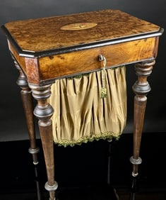 c.1815 Federal Inlaid Burl Walnut Work Table