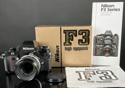 Nikon F3 High-Eyepoint Camera W/ lens manual box