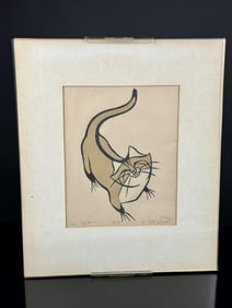 J. McClleland Mid Century Cat Print