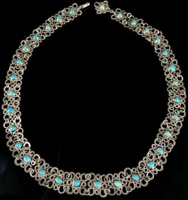 Sterling & Turquoise Signed C. Honer