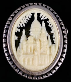 Antique Silver Cathedral Cameo