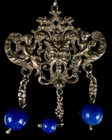 Peruzzi 800 Silver Gothic Cherub Satyr Necklace