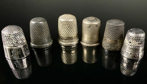 Sterling Thimble Lot of 7