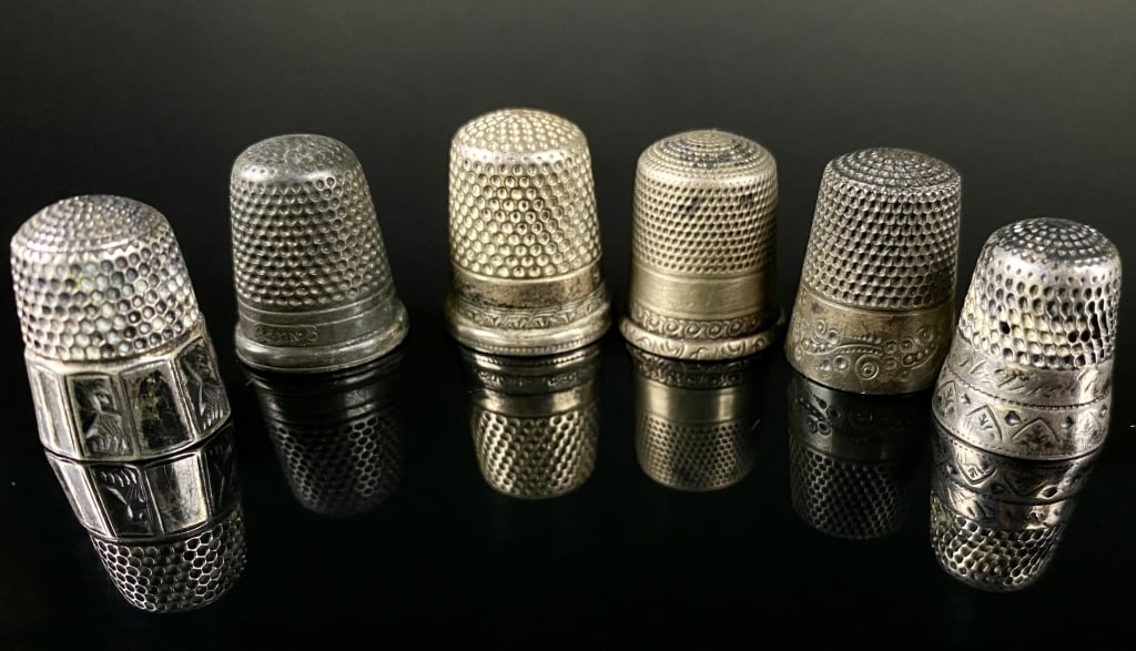 Sterling Thimble Lot of 7: Sterling Thimble Lot of 7