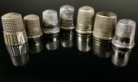 Sterling Thimble Lot of 7