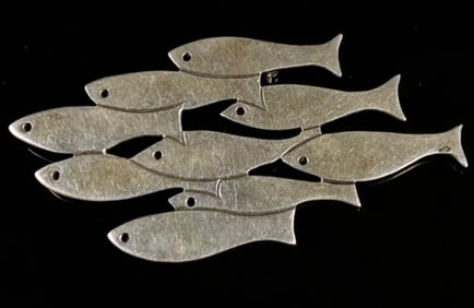 MCM Mexico Silver School Of Fish Brooch