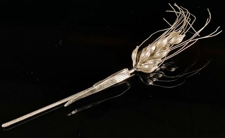 Unique Silver Wheat Brooch