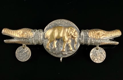 Elephant & Double Alligator Grand Tour Brooch