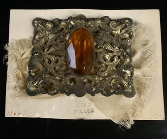 MASSIVE N.O.S Gold Filled Victorian Brooch