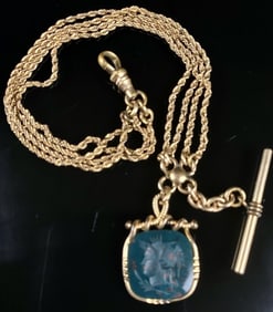 Victorian Cameo GF Watch Fob