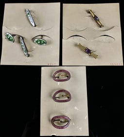 N.O.S Victorian Gold Filled Cloisionne Pin Lot