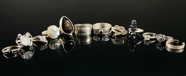 (12) Sterling Ring Lot