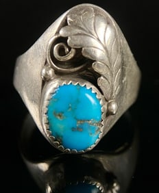 Turquoise & Sterling Size 11 Ring