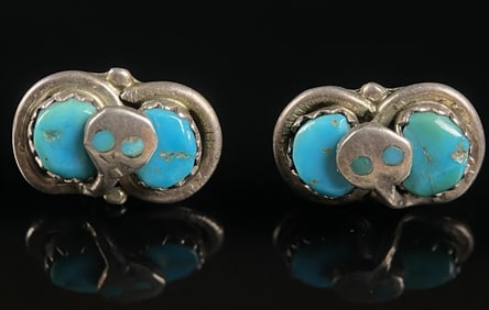 Signed Effie G. Zuni Elephant Post Earrings