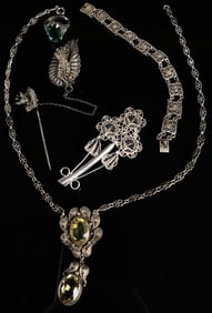 Victorain Sterling & .800 Filigree Jewelry Lot