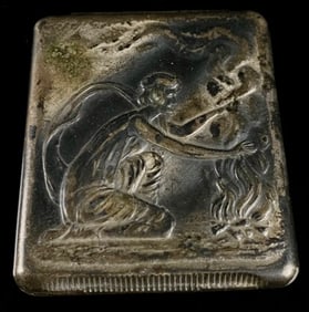 Antique Man & Fire Match Safe