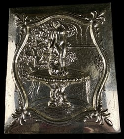 Vintage Art Nouveau Fountain Scene Lined Case