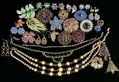 Rhinestone & Signed Jewelry Lot