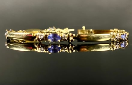 10K Gold & Amethyst Bracelet