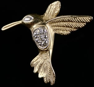 14 K Humming Bird Pendant