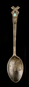 Fred Harvey Sterling Silver & Turquoise Spoon