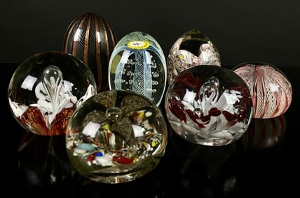 Art Glass & Latticino Paperweights