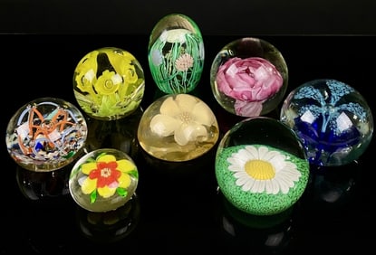 Floral Art Glass Paperweights
