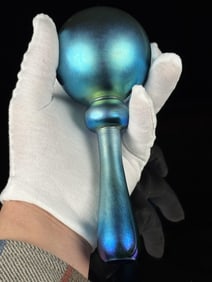 MASSIVE Steuben Blue Aurene Sock Darner